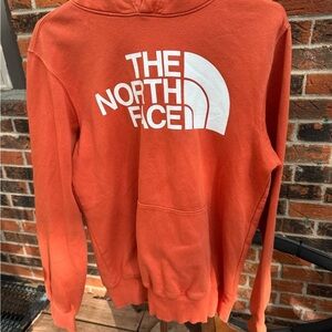 North‎ Face Men's Bold Orange Small Hoodie Pullover Sweatshirt Kangaroo pocket